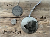 Image 2 of Pet Portrait Custom Christmas Ornament • Stainless Steel Ornament • Pet Memorial Ornament