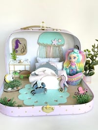 Image 1 of Mermaid Doll House Travel Dollhouse In a Suitcase