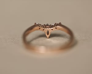 Image of 18ct Rose gold, Milky grey marquis-cut diamond wishbone ring (LON255)