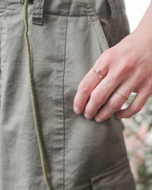 Image of 18ct Rose gold, Milky grey marquis-cut diamond wishbone ring (LON255)