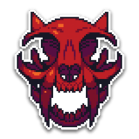 Crimson Cat Skull Sticker