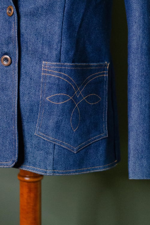 Image of Vintage Brooke Deep Denim Tailored Western Blazer