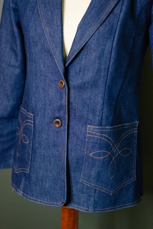 Image of Vintage Brooke Deep Denim Tailored Western Blazer
