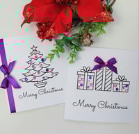 Image 2 of Petsonalised Handmade Christmas Card, Various Colours, Bling Christmas Card, Christmas Presents Card