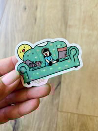 CLEAR Comfy Couch Sticker