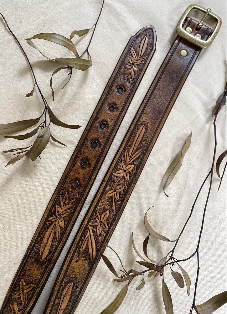 Image of Boronia Keysii leather belt- two tone 