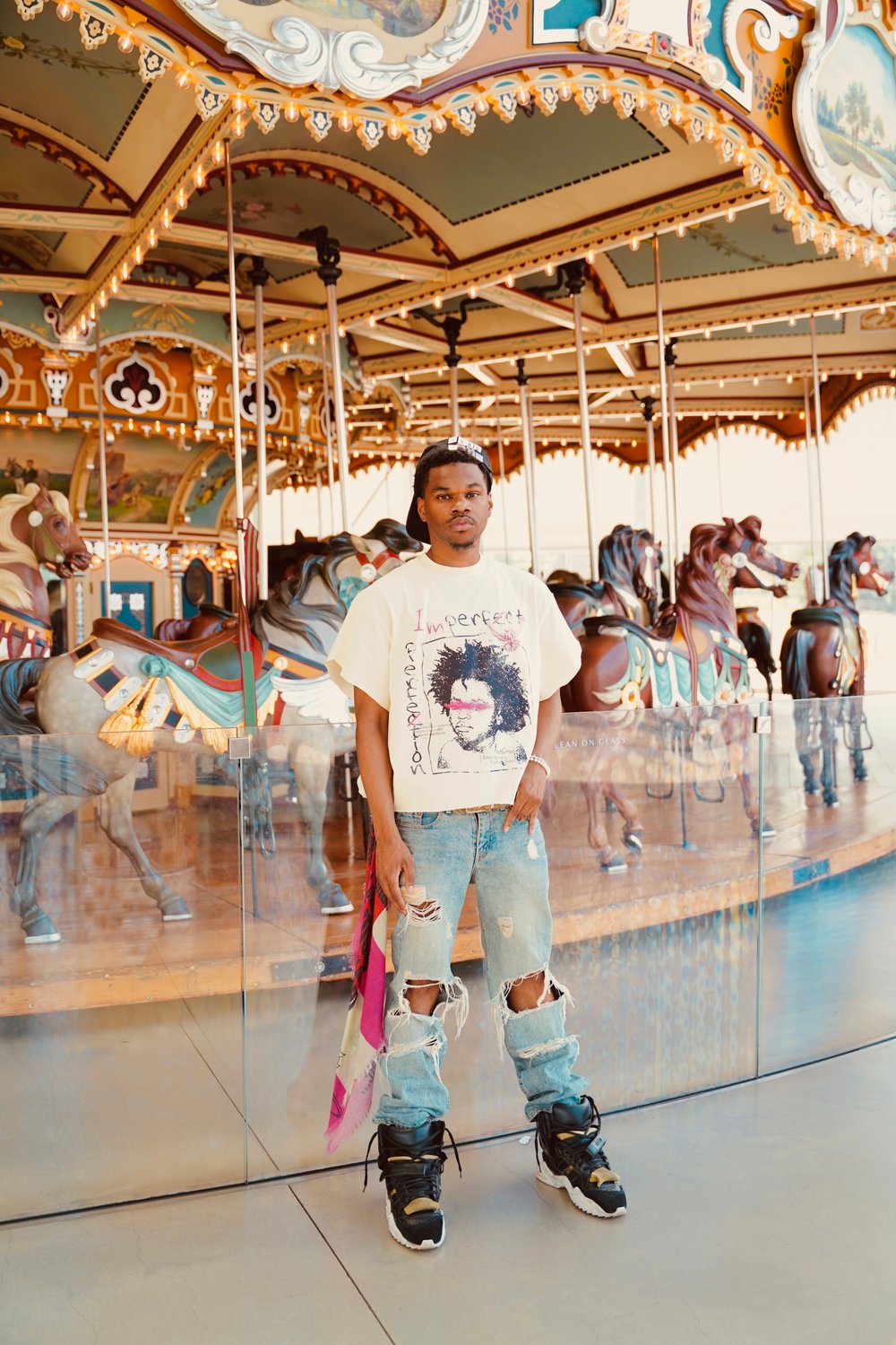 Image of *PERFCT* Cream/Pink "Accept My Flaws" Tee