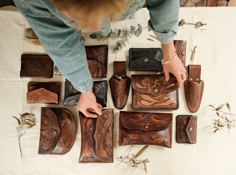 Image of Waratah, Eucalyptus and Banksia~ clutch/wallet 