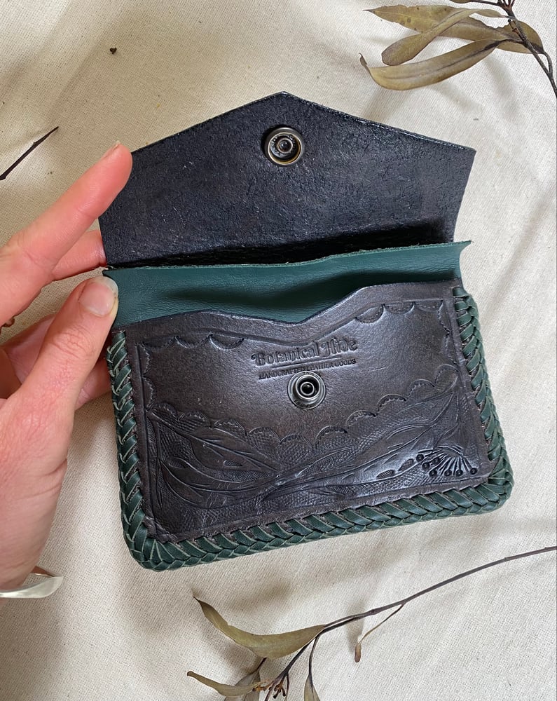 Image of Small pouch wallet~ Eucalyptus and Fish