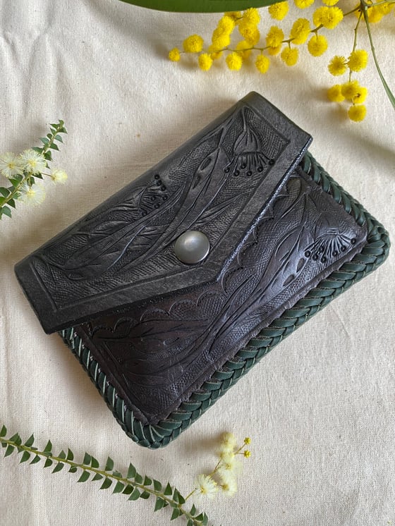Image of Small pouch wallet~ Eucalyptus and Fish