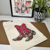 Image 2 of WESTERN CHRISTMAS BOOTS RED