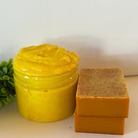 Image 1 of Turmeric Exfoliating Brightening Body Scrub with Soaps
