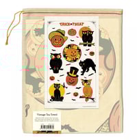 Image 2 of Cavallini & Co. Halloween Vintage Style Cotton Tea Towel