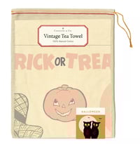 Image 1 of Cavallini & Co. Halloween Vintage Style Cotton Tea Towel