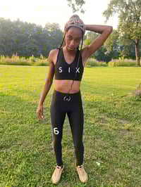 Image 1 of Let’s Have Six (Black Leggings).