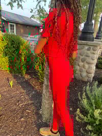 Image 1 of Lets Have Six (Red Leggings).