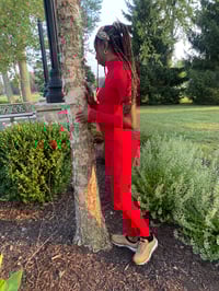 Image 3 of Lets Have Six (Red Leggings).