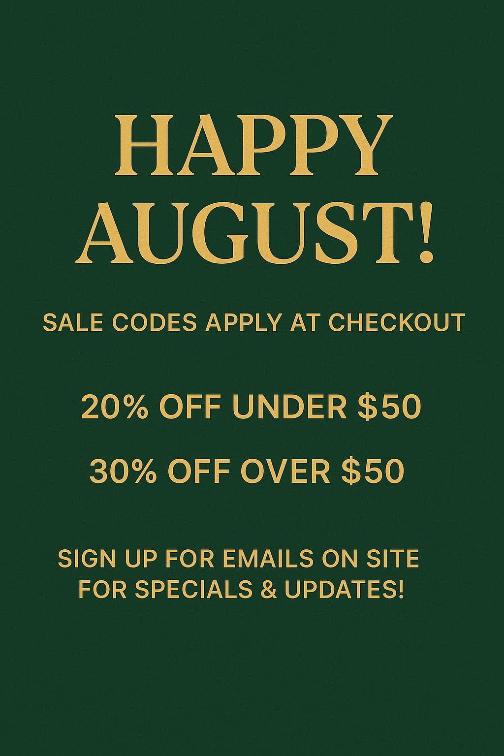 Image of Sale Codes & Shipping Times!