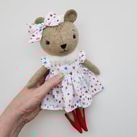 Image 2 of Handmade Fabric Bear Doll #1