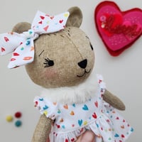 Image 3 of Handmade Fabric Bear Doll #1
