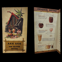 Image 1 of Aku Aku Reprint Menu with Original Handwritten Recipes!! Free Shipping!