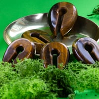 Image 2 of Tigers Eye Pincer - Keyhole Ear Weights - Crystal - Stretched Ears - Pair - Tigers Eye