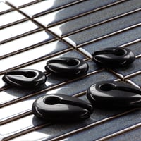 Image 1 of Obsidian Pincer Weights - Keyhole Ear Weights - Crystal - Stretched Ears - Pair - Black Obsidian