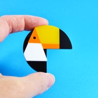 Image 2 of Geometric Toucan Brooch or Necklace