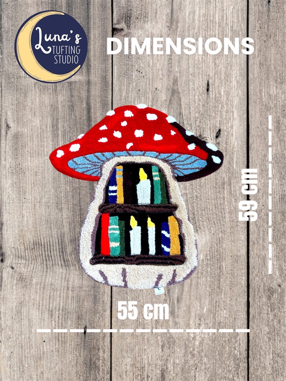 Image of Mushroom Bookshelf Accent Rug