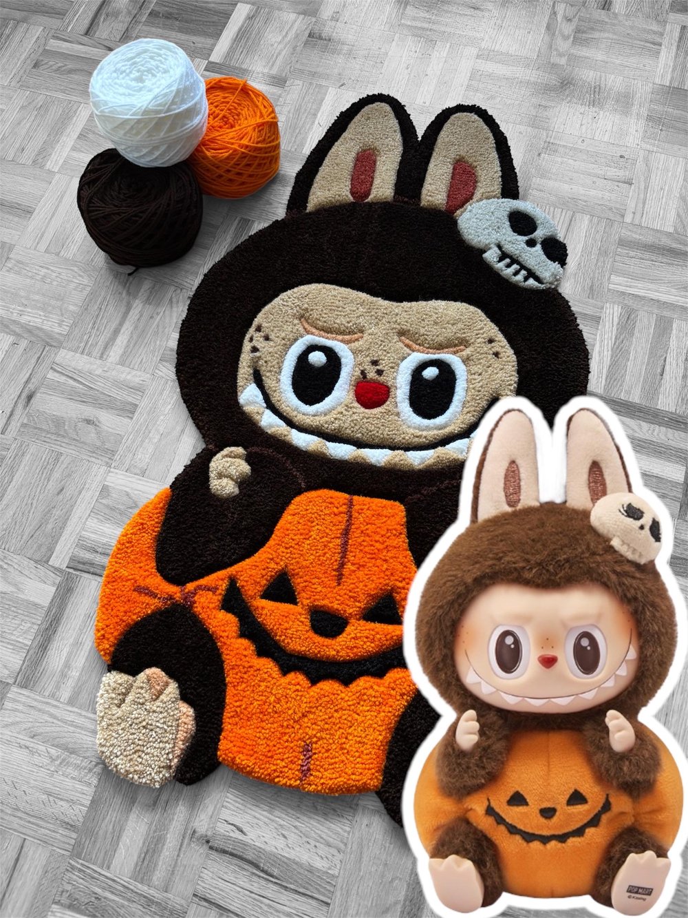 Image of Sitting Pumpkin Labubu Accent Rug