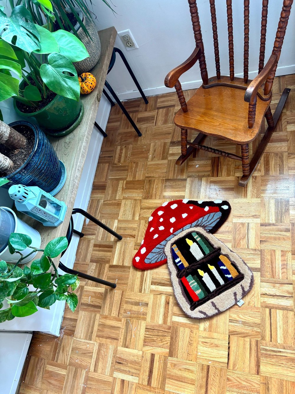 Image of Mushroom Bookshelf Accent Rug