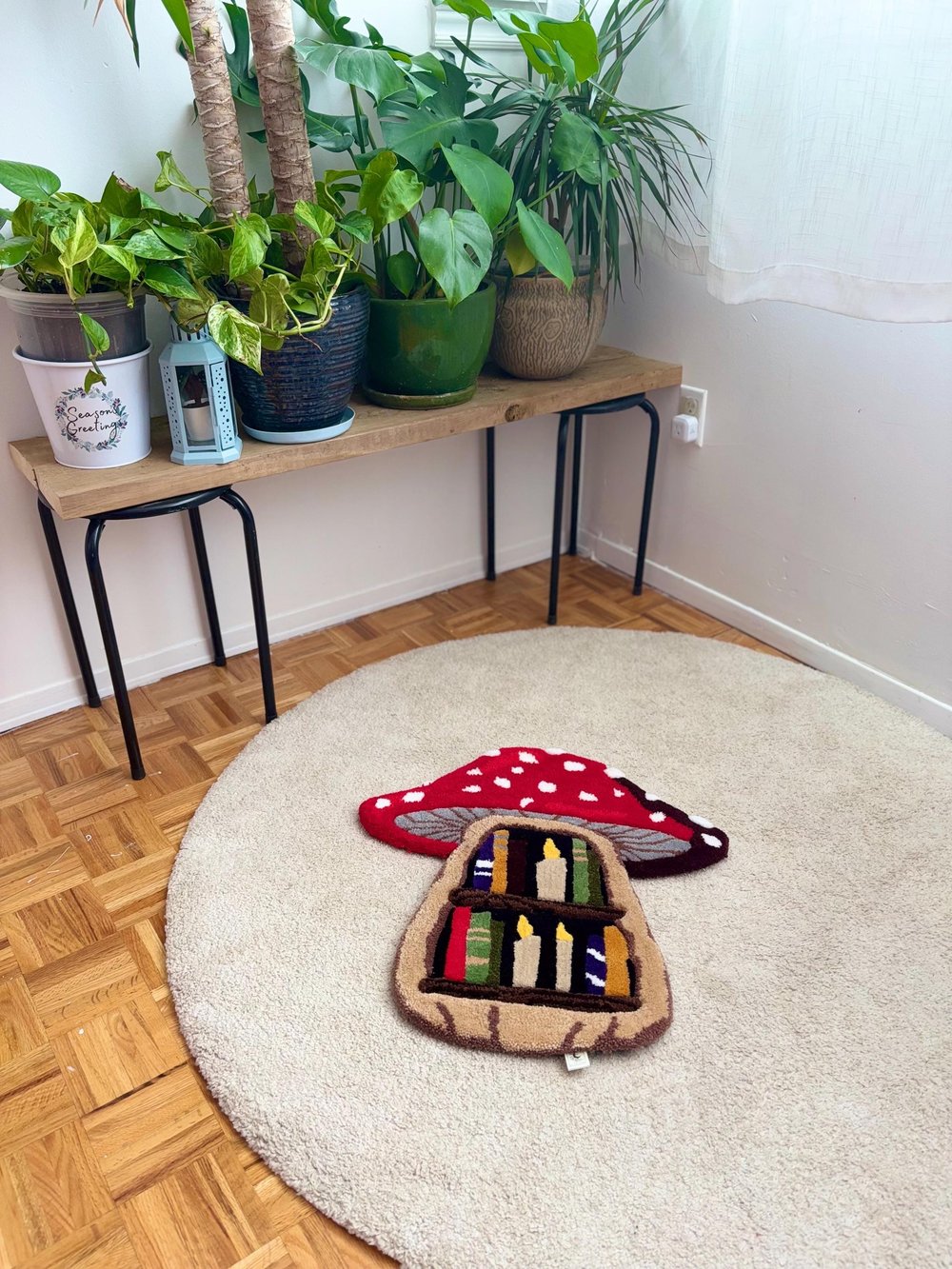 Image of Mushroom Bookshelf Accent Rug