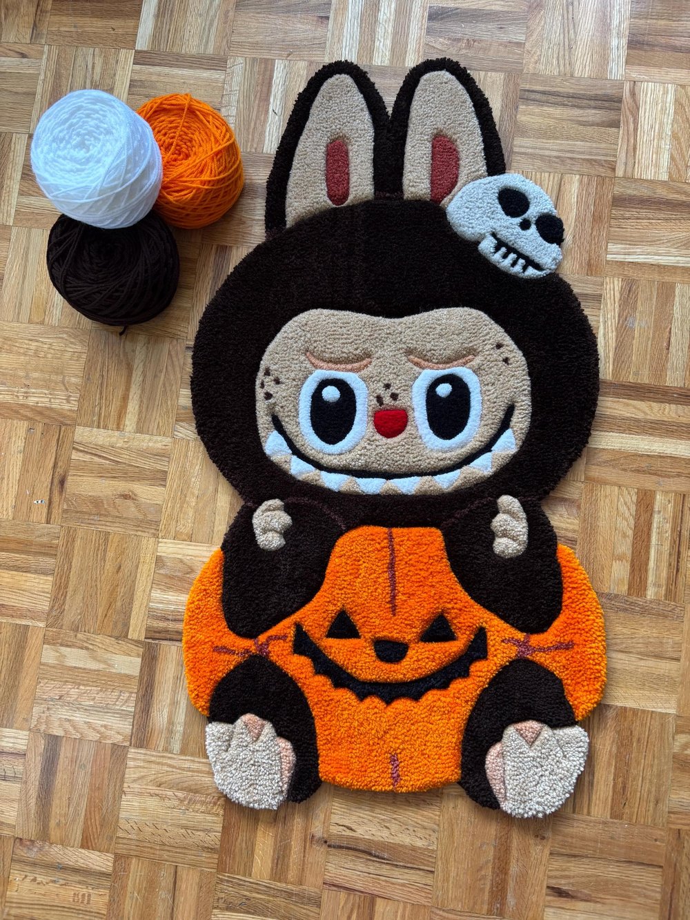 Image of Sitting Pumpkin Labubu Accent Rug
