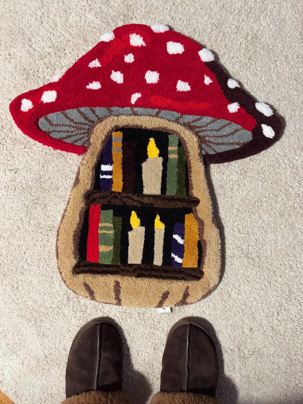 Image of Mushroom Bookshelf Accent Rug