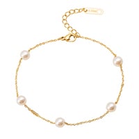 Image 4 of Pearl Titanium Steel Bracelet | Female Accessories Women's Beach Jewelry