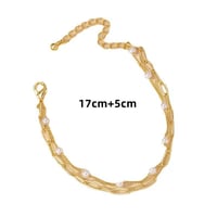Image 3 of Double-layered Pearl Bracelet | Gold