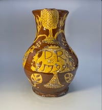 Image 1 of Late Eighteenth Century Slipware Baluster Jug; Dated & Initialled; DR 1799. Ewenny, Wales. 