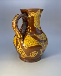 Image 3 of Late Eighteenth Century Slipware Baluster Jug; Dated & Initialled; DR 1799. Ewenny, Wales. 