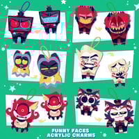 [PRE ORDER] Hazbin Funny Faces Thick Acrylic Charms