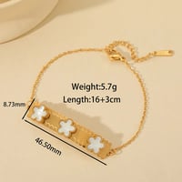 Image 2 of 18K Gold Plated Stainless Steel Flower Cable Chain Bracelet