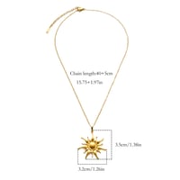 Image 3 of 18K Gold Plated Sun Pendant Necklace