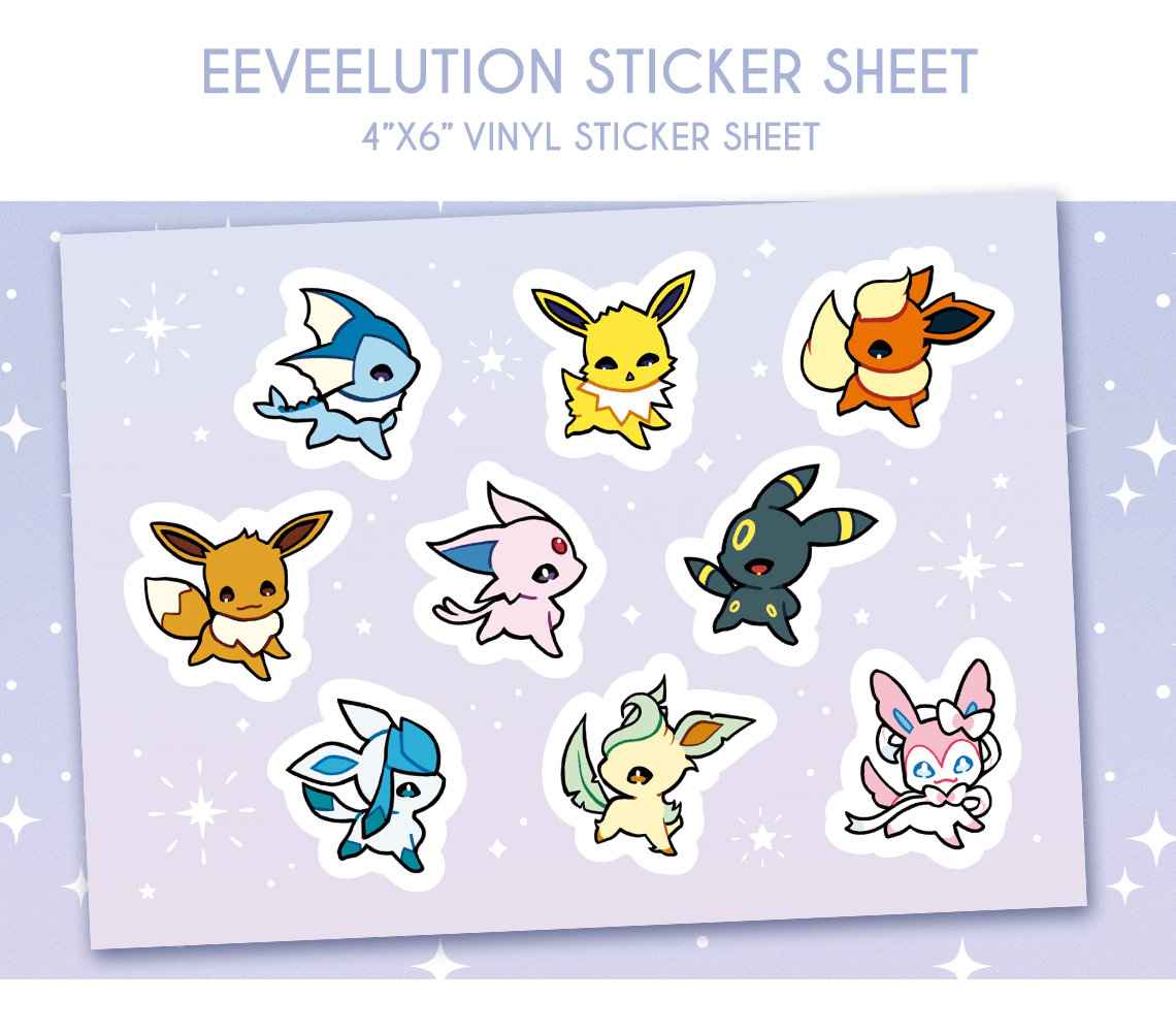 Image of Eeveelution Sticker Sheet