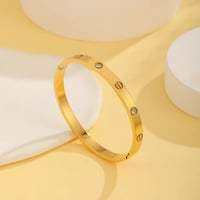 Image 1 of 18K Gold Plated Screw & Stone Bracket 
