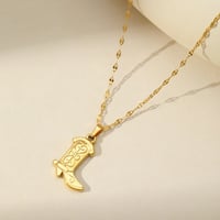 Image 1 of 18K Gold Plated Cowboy Boot Necklace 