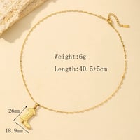 Image 3 of 18K Gold Plated Cowboy Boot Necklace 