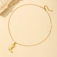 Image 2 of 18K Gold Plated Cowboy Boot Necklace 