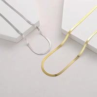 Image 2 of 18K Gold Plated  Herringbone Necklace