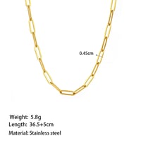 Image 2 of 18K Gold Plated Paperclip Necklace 