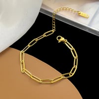 Image 1 of 18K Gold Plated Paperclip Bracelet 
