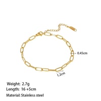 Image 2 of 18K Gold Plated Paperclip Bracelet 